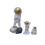دکوری ، مجسمه پلی‌استری فضانورد سه‌تایی سفید رنگ